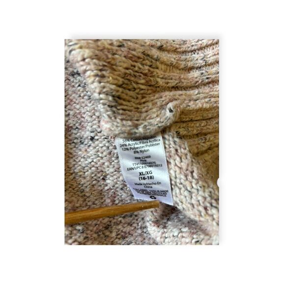 Time And Tru Sweater Size XL 16/18 Cable Knit Beige Soft Long Sleeve Pullover - Picture 6 of 6